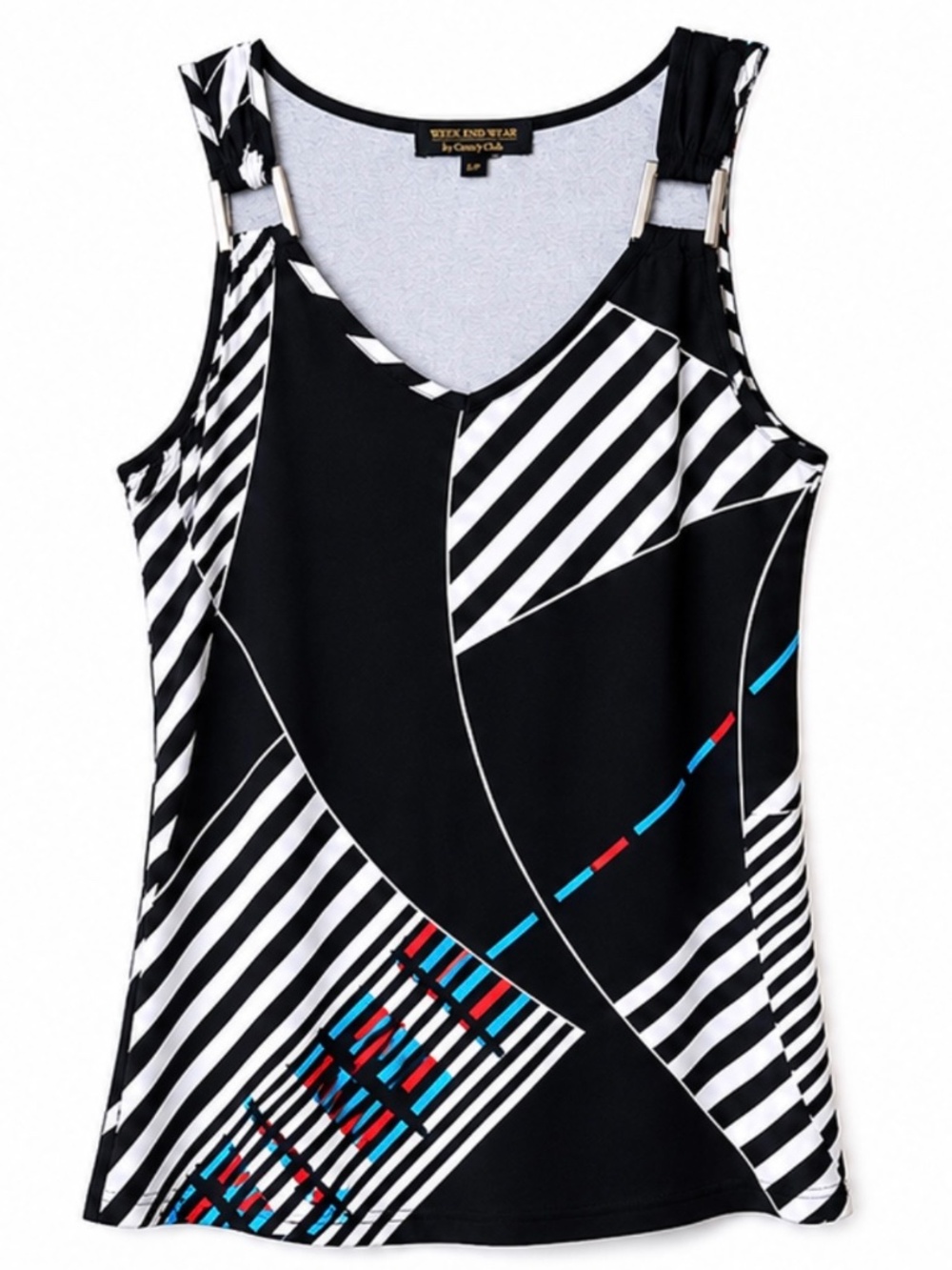 Week End Wear by Comey Club Geometric Print Sleeveless Top Size S